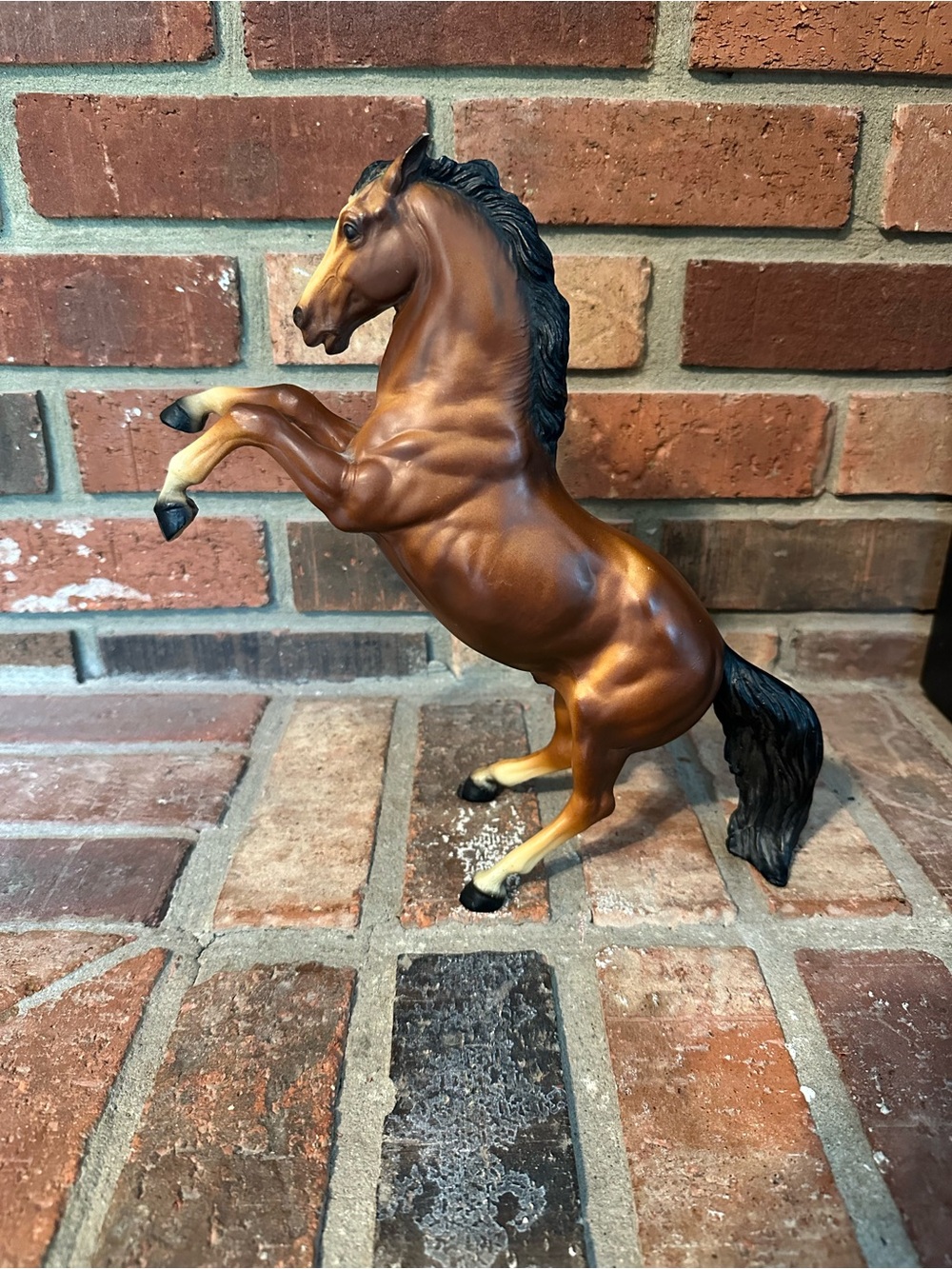 Vintage 70s Breyer Horse #35 King The Fighting Stallion Rearing Bay Brown 11” T